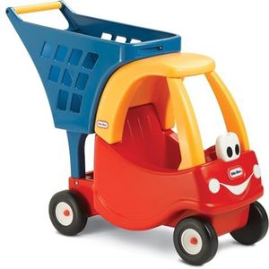 little tikes 514 618338 Cozy Shopping Cart - Denkbeeldige Boodschappen voor Kinderen - Speelset Voor Peuters - Rood / Geel