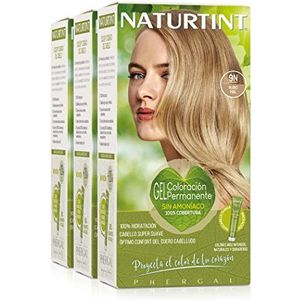 Naturtint Biobased | Ammoniakvrije kleuring | 100% grijsdekking | Plantaardige ingrediënten | Natuurlijke en langhoudende kleur | 9N Honingblond | Pak van 3