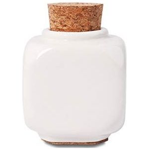 Porselein Materiaal Nail Art Acryl Glas Dappen Schotel Poeder Vloeibare Kom Houder Container Met Zachte Houten Deksel Nail Art Accessoires (wit)