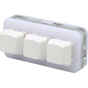 Mini-toetsenbord met 3 Toetsen, Ondersteunt Hot Swap RGB LED-achtergrondverlichting Standaard Macroprogrammeertoetsenbord Multifunctioneel Plug and Play voor voor Game voor (Wit)