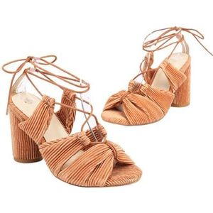 YhdtHSF 10 CM vrouwen Lace Up Dikke Hoge Hakken Sandalen Sexy Nachtclub Jurk Party Schoenen, Bruin, 35.5 EU