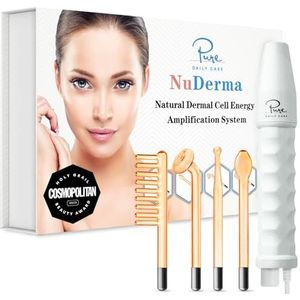 Pure Daily Care VitalDerm Alle Natuurlijke Huid Wand Huid Aanscherping Rimpel Vermindering Acne Behandeling Donkere kringen Gezwollen Ogen Haarfollikel Stimulator Draagbare Handheld Hoogfrequente Huid