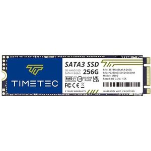 Timetec 256GB SSD 3D NAND TLC SATA III 6Gb/s M.2 2280 NGFF 128TBW Leessnelheid Tot 550MB/s SLC Cache Prestatieverbetering Interne Solid State-schijf voor pc Computer Laptop en desktop