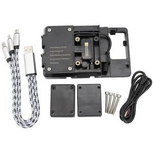 Telefoon Mount Motorfiets USB Opladen 12MM Mount Voor BMW R1200GS Mobiele Telefoon Navigatie Beugel ADV F700 800GS 2013-2018 2019 2020 2021 2022 2023 2024 GPS Navigatiehouder(Wiring installation)