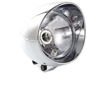 Motorkoplamp Retro Motorfiets Koplamp Dimlicht Koplamp Universeel Led-koplamp voor motorfiets(Chrome)