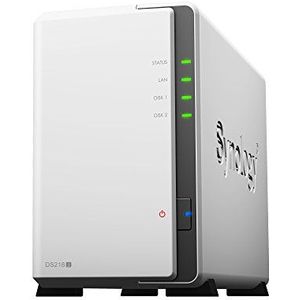 Synology DS218J/20TB-RED 20TB (2x 10TB WD Red) 2 Bay Desktop NAS-eenheid