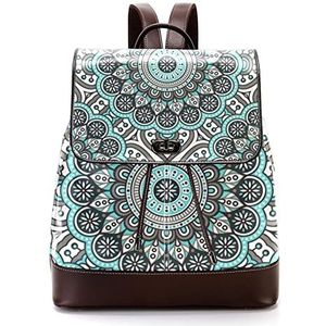 Indiase Mandala psychedelische grijze henna gepersonaliseerde schooltassen boekentassen voor tiener, Meerkleurig, 27x12.3x32cm, Rugzak Rugzakken