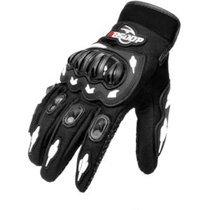 Motorhandschoenen handschoenen ademend volledige vinger racen buitensporten bescherming rijden waterdichte motorfiets accessoires hard (kleur: wit, maat: XL)