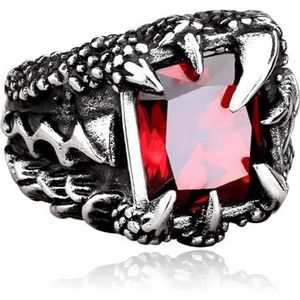 Nordic heren Dragon's Claw Jewelry ringen, vintage handgemaakte gepolijste vintage punk gotische stijl zegelring sieraden (Color : C, Size : 9)