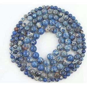 Natuurlijke Rode Agaat Stenen Kralen Ronde Carneool Onyx Losse Kralen Voor Sieraden Maken DIY Armbanden Ketting 15'' 4/6/8/10/12/14mm-Blauwe zee sediment-12