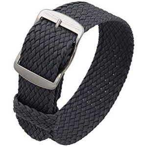 De kijkbands van mannen 18mm/20mm/22mm Nylon Man Horlogeband Vervanging Vintage Polshorloge Band Strap met Zwart/zilver Geborsteld Gesp (Color : Grey S_22mm)