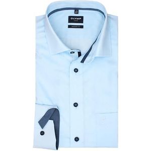 OLYMP Heren business hemd lange mouwen Luxor, Rotation Print, Moderne Fit, Global Kent, Blauw 11, 44