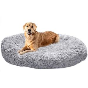 Pluche huisdier kalmerend bed,XL groot donut knuffelnest,XXL warme imitatiebont hond kat bed kussen voor middelgrote grote extra grote hond, machine wasbaar-80cm