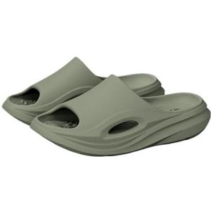 fengqingyunyan0304 Slide, zomersportschoenen voor heren, dikke EVA-zool, ademend, voor thuis en buiten, voor heren, Groen, 43 EU
