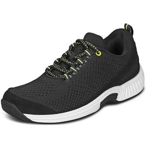 Orthofeet Women's Orthopedic Knit Coral Sneakers, Black, Size 38.5