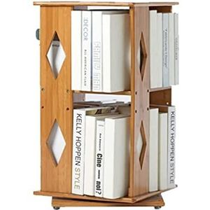 Boekenkast 360 ° Tweelaags Roterende Eenvoudige Boekenplank, Eenvoudige En Moderne Desktop Meerlagige Vloerplank Boekenkastdecor voor Woonkamer (Color : Diamond Type)
