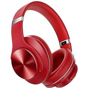 DOQAUS Bluetooth over-ear, tot 90 uur, draadloze hoofdtelefoon met 3 EQ-modi, hifi stereo, opvouwbare headset met microfoon, zachte oorkussens voor iPhone/iPad/Android/laptops, rood