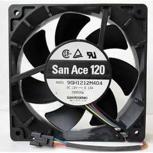 High-Performance 9GH1212M404 DC 12V Fan - 120mm x 120mm x 25mm, 0.13A, Ideal for PC and Electronics