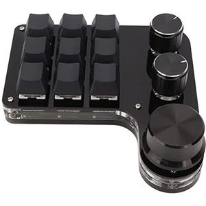 Mini-toetsenbord, plug-and-play 9 toetsen 3 knoppen Mini mechanisch toetsenbord RGB-achtergrondverlichting voor videobewerking