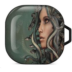 Griekse mythologie Medusa oordopjes hoesje compatibel met Samsung hard shell beschermhoes zwart stijl