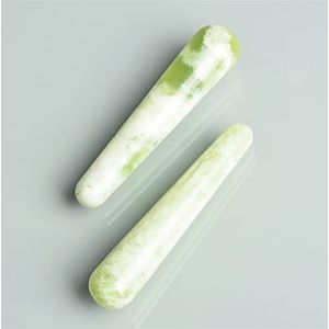 2 stuks natuurlijke jade steen acupunctuur stok voor gezicht voet massage pen reflexologie tillen Gua Sha schoonheid tool (kleur: typeA)