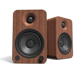 Kanto YU4 - Powered Bookshelf Speakers - Walnoot - 140 W met Bluetooth en ingebouwde phono Preamp