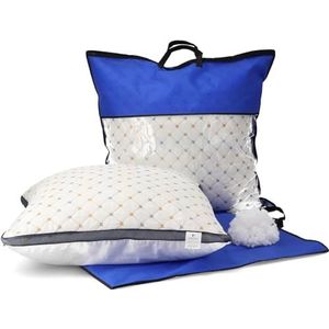 Set van 2 hoofdkussens, 80 x 80 cm, overtrek: 100% katoen, 1600 gram microvezelvulling, stevig en ondersteunend slaapkussen, kussen, bedkussen voor mensen met allergieën, zijslapers, ademend, comfort,