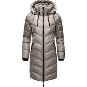 MARIKOO Armasa warme winterjas voor dames gewatteerde jas met capuchon XSXXL grijs zink grey XXL