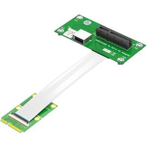 JMT 2,5 Gpbs Mini PCI-E naar PCI-E Express X4/X8+USB Riser Card met High Speed FPC-kabel met magnetische pad (X4 verticaal)
