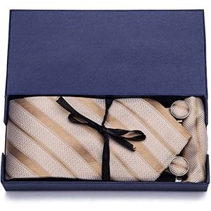 Cadeaus for MannenGift Box Stropdas Set Manchetknopen met Geschenkdoos Jacquard Geweven Stropdassen Set for Mannen Bruiloft