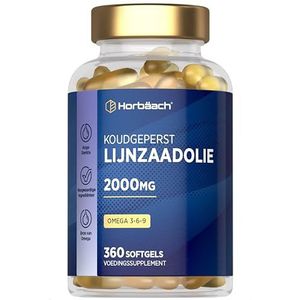 Horbaach - Lijnzaadolie Capsules - 2000mg - 360 Softgels - Plantaardige Omega 3 6 9