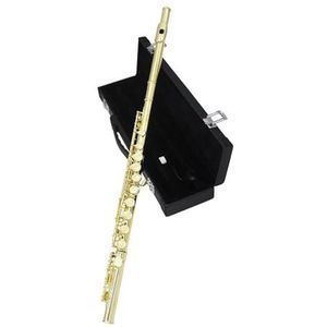 Fluit 16 gesloten gat C-sleutel fluitinstrument verzilverde fluit met E-sleutel cadeau voor beginners (Color : Bright red)