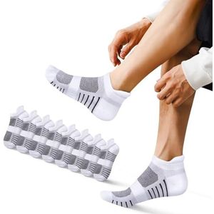 EKSHER Sommer Sokken Heren 43-46 Weiß Kurz 8 Paar Sneaker Sokken Heren 43-46 LaufSokken SneakerSokken SportSokken TennisSokken DamesSokken Anti Schweiß Running Socks Atmungsaktive Baumwolle Strümpfe