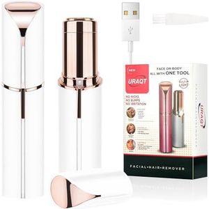 URAQT Gezichtshaarverwijderaar voor vrouwen, pijnloze gezichtshaartrimmer, oplaadbare mini-epilator dame-scheerapparaat, draagbaar elektrisch scheerapparaat voor lippen, gezicht, lichaam, perzik, fuzz