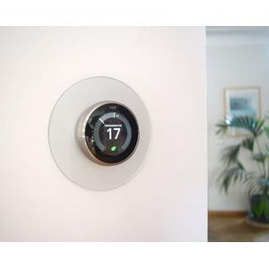 Compatible met Google Nest thermostaat 3e generatie, muurplaat, wandplaat, afdekplaat, wand afdek plaat (Wit, Rond)