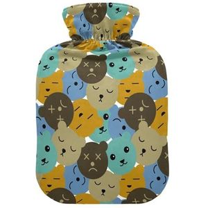 LI ZHI XIN PVC warmwaterkruik met fluwelen deksel 1L 2L kleine middelgrote dier beer patroon