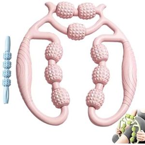 HRMCMX 9-wielige beenmassageroller - cellulitisroller voor dijen en benen voor het ontspannen en vormgeven van been-, nek- en armspieren, diepe weefselsteun voor oplossing voor ontspanning en herstel