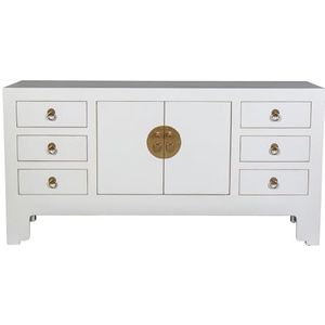 Fine Asianliving Chinese TV Kast Sneeuw Wit - Orientique Collectie B121xD37xH61cm Chinese Kast Meubels Chinese Kasten Oosterse Meubelen Stijl A-209White