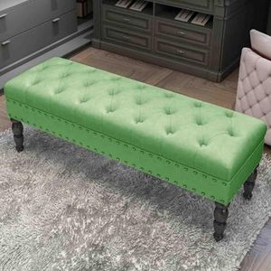 JAVYPPT Ottomans Krukken Woonkamer Verandering Schoen Bank Sofa Kruk Slaapkamer Bed End Kruk Bank Huishoudelijke Voetbank Kledingwinkel Rest Kruk (Groen, 150 * 45 * 40 cm)