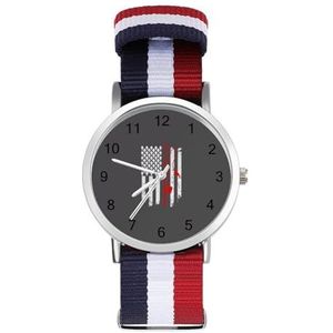 Retro USA Vlag Bass Vissen Casual Heren Horloges Voor Vrouwen Mode Grafische Horloge Outdoor Werk Gym Gift