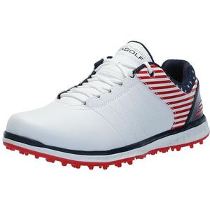 Skechers Go Pivot Spikeless Golf Shoe Sneakers voor dames, wit/marineblauw/rood, 40 EU, Wit marineblauw rood, 40 EU