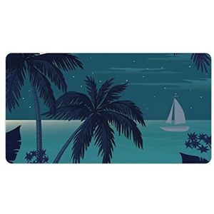 Tropische Oceaan Landschap met Palm Mode Bureau Muismat Antislip Gaming Muismat Accessoires Decor 40X75cm