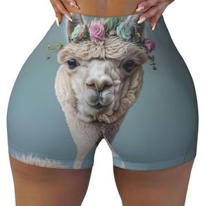 Jkkghll I Love Alpaca's Print Workout Shorts Stijlvolle Fitness Training Zomer Workouts Gym Sessies Dagelijks dragen, Zwart, S