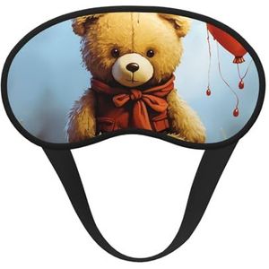 Miss You Bear slaapmasker, zacht, comfortabel oogmasker met verstelbare riem, verduisterend, oogslaapschaduwhoes voor vrouwen, meisjes, mannen, reizen, yoga, dutje in ploegendienst