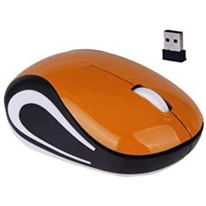 SanSixi Draadloze mini-muis computer gaming kleine draagbare mause 1600 DPI optische USB ergonomische USB muizen voor pc laptop cadeau (oranje)