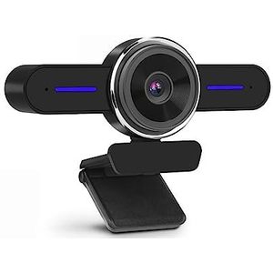 Streaming webcam, 4K AI Auto Framing Webcam Conferentiewebcamera met dubbele omni-directionele microfoons 80° groothoekveldweergave for conferenties