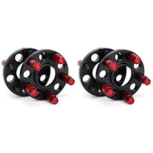 5x120 Past Voor Bmw Forged 6061 T6 Grade Aluminium Verspringende Wiel Spacers Kit (2) 15mm & 20mm W/Verlengde Bouten Cone Seat Afstandhouders(Rood)