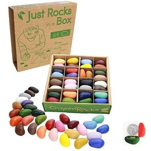 Crayon rocks - Niet-giftige SOYA kinderwaskrijt - (64) krijt in 32 kleuren in een kraftpapieren doos - ""Just Rocks"" (32 kleuren)