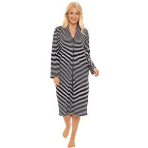 Badjas - Marineblauw - 100% Katoen - Dames - Met Rits