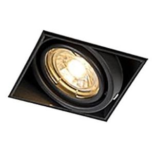 QAZQA - Modern Inbouwspot zwart GU10 draai- en kantelbaar trimless - Oneon | Woonkamer | Slaapkamer | Keuken - Staal Vierkant - GU10 Geschikt voor LED - Max. 1 x 50 Watt